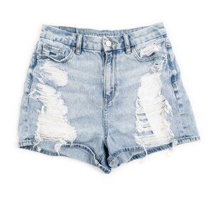 AMERICAN EAGLE Curvy Mom Short distressed jean shorts size 0